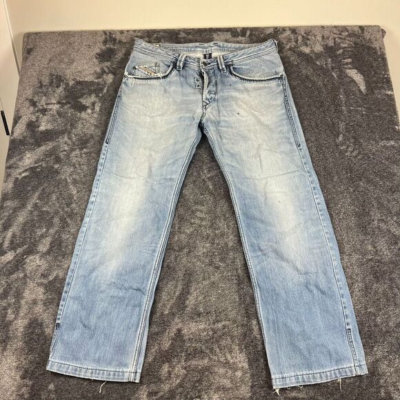 Diesel Busky Baggy Light Blue Denim Jeans Men's 36 (37X31) Button Fly Rare *Read - Picture 1 of 16